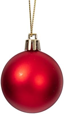 Vickerman Red Ornament Ball Set Shiny and Matte 50 Piece Variety