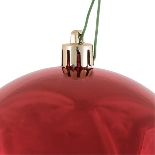 Vickerman 4 Inch Red Shiny Ball Ornament 6 Pack