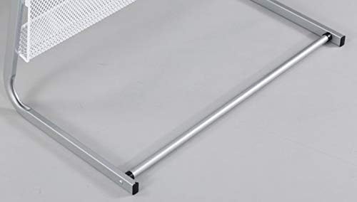 GENMO Floor-Standing Magazine Rack with 4 Large Shelves in Silver