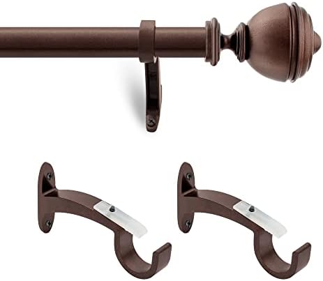 Deco Window Adjustable Brown Curtain Rod 36-66 Inches