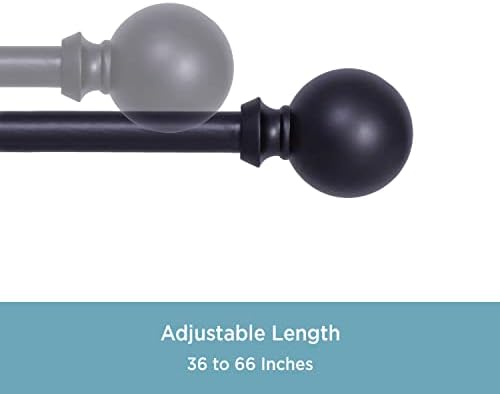 Kenney T71675 Newbury Decorative Curtain Rod with Ball Ends