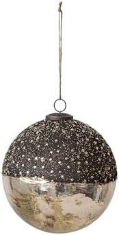 Creative Co Op Large Mercury Glass Ball Ornament with Stars
