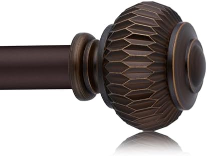 Bronze 1 Inch Adjustable Curtain Rods with Lantern Ends