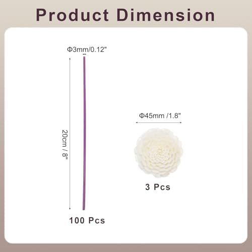 Uxcell 103Pcs Reed Diffuser Sticks Set Purple