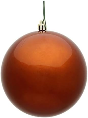 Vickerman 3 Inch Plastic Ball Ornaments Candy Copper Set of 12