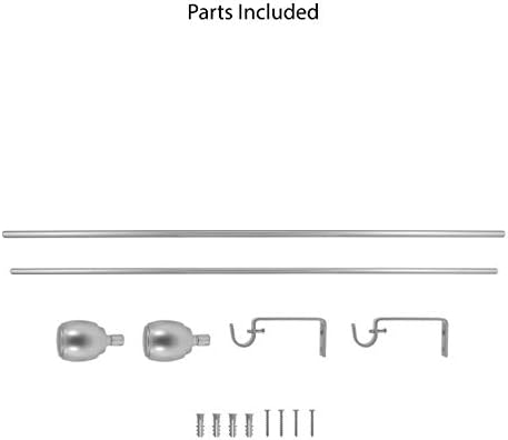Decopolitan 5 8 Inch Cap Curtain Rod Set Black