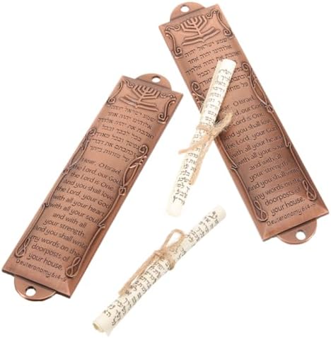LUOZZY 2pcs Israeli Mezuzah Door Decor with Scrolls