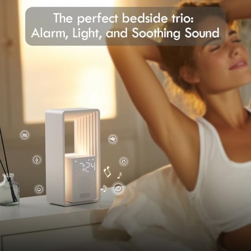 WILIT Digital Alarm Clock with Sunrise Light and USB Charging