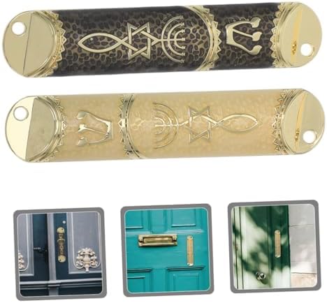 Cabilock 2 Sets Cultural Jewish Mezuzah Door Blessing Decorations