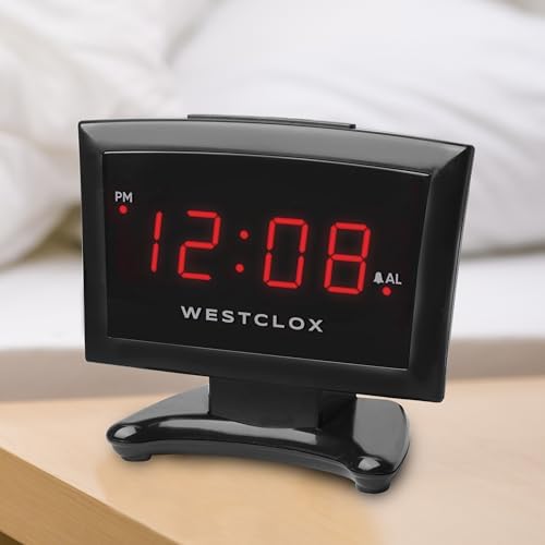 Westclox Plasma LED Alarm Clock for Adults with USB-C Charging