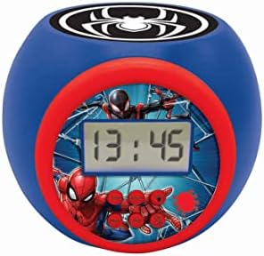 LEXiBOOK Marvel Spider-Man Projector Alarm Clock with Snooze and Night Light