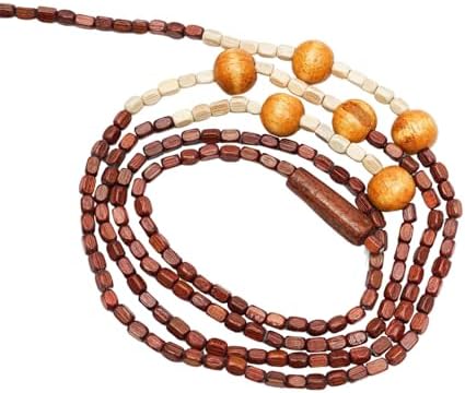 Natural Wood Bamboo Door Beaded Curtain with 52 Beads