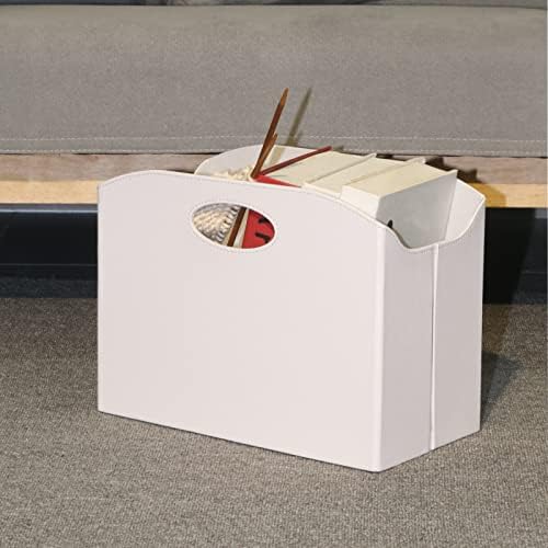 EZDeco Foldable Magazine Holder Floor PU Leather Organizer