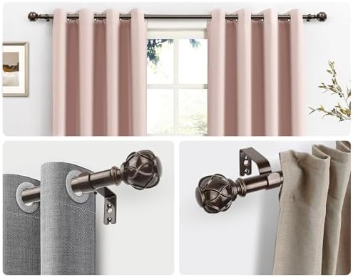 HOTOZON Curtain Rod 32-58 Inch Antique Bronze