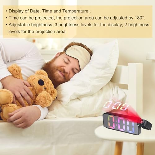 Uxcell Digital Alarm Clock with Rainbow Light and USB Port