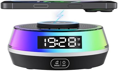 5 in 1 Alarm Clock with Wireless Charger and Bluetooth Speaker