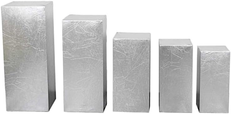 Balsa Circle 5 Silver Metallic Rectangular Display Stand Covers Set