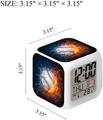 Cointone Led Alarm Clock Baseball Design for Unisex Adults Kids Birthday Gift
