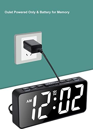 BOCTOP 75 Inch Digital Alarm Clock with Dimmer and Snooze