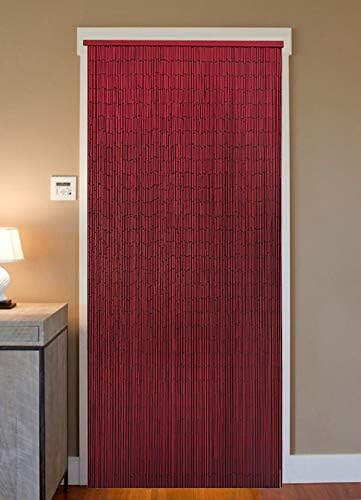 Bamboo Beaded Curtain - Red for Bedroom and Dining Room