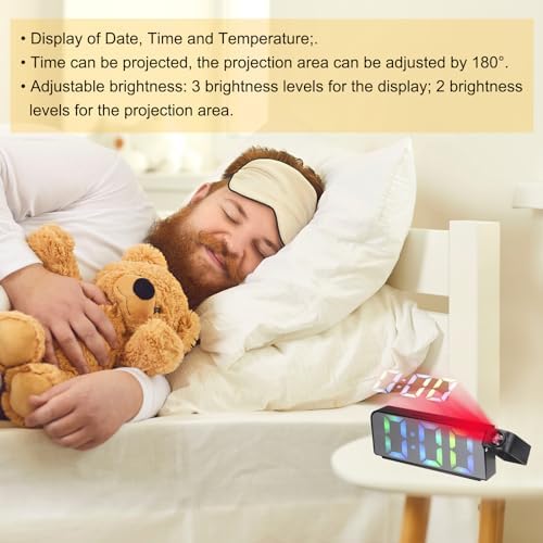 Uxcell Rainbow Light Alarm Clock with USB Charging