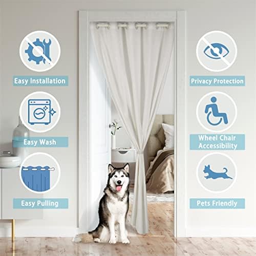 Fog Forest Room Divider Curtain 34x80 Botanical Pine Trees Door Cover