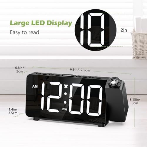KeeKit Projection Alarm Clock with Rotatable Display