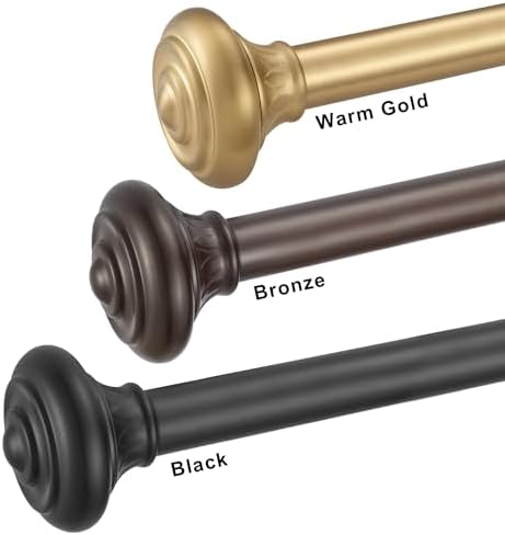 Kemmie 1 Inch Curtain Rod with Urn Finials Black