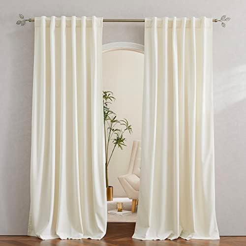 PONY DANCE Velvet Curtains 84 Inch Set of 2 for Living Room