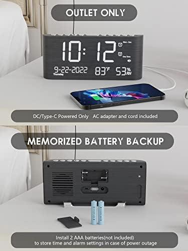 Roxicosly Wooden Digital Alarm Clock with Dual Alarm and Dimmer