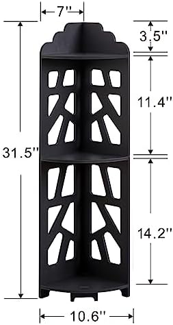 Corner Shelves Waterproof Black 3 Tier Storage Stand