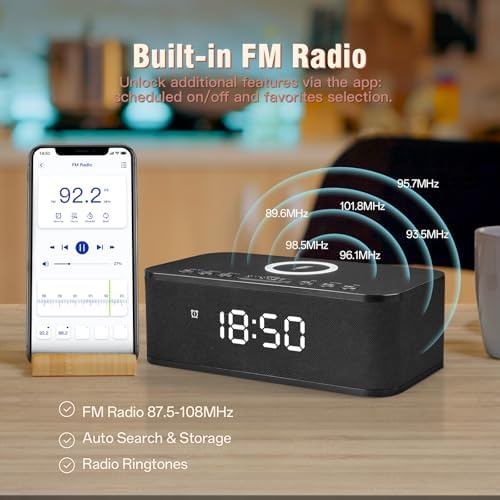 Dual Alarm Clock Radio with Bluetooth and White Noise