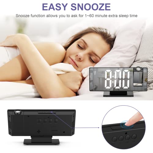 OQIMAX 78 Inch Mirror Projection Alarm Clock