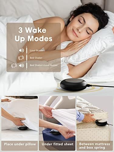 Super Loud Vibrating Alarm Clock with Bed Shaker
