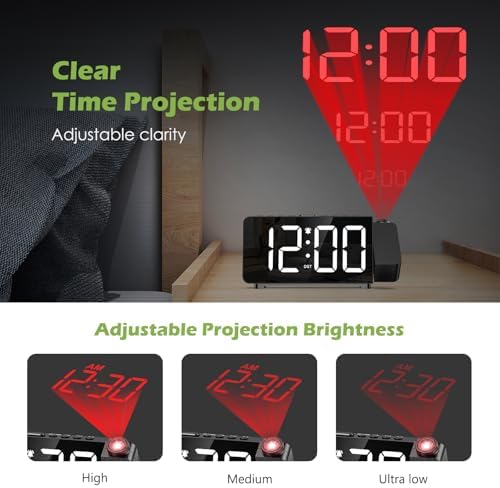 KeeKit Projection Alarm Clock with Rotatable Display