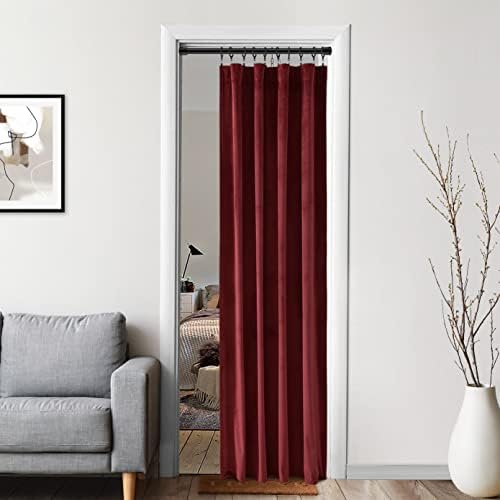 Burgundy Red Velvet Luxury Curtain Panel 80 Inches