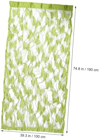 PRETYZOOM Green Strip Tassel Curtain Room Divider for Privacy and Natural Light