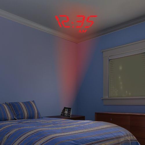 AcuRite Intelli-Time Projection Alarm Clock with USB Charging Black