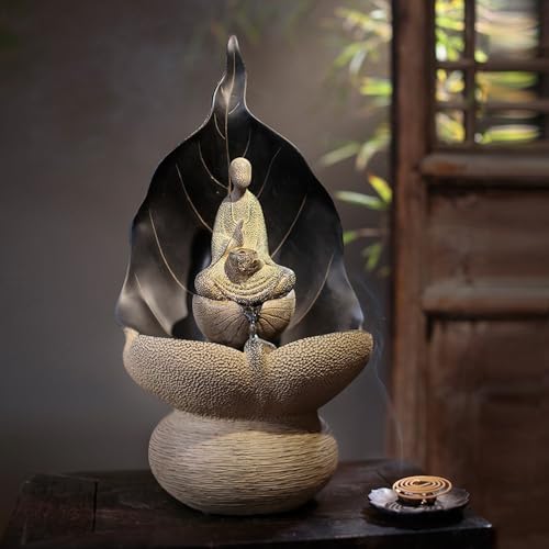 Zen Indoor Fountain with Lotus Base and Buddha Statue
