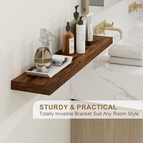 Fun Memories 36 Inch Floating Shelves Set of 2 Brown