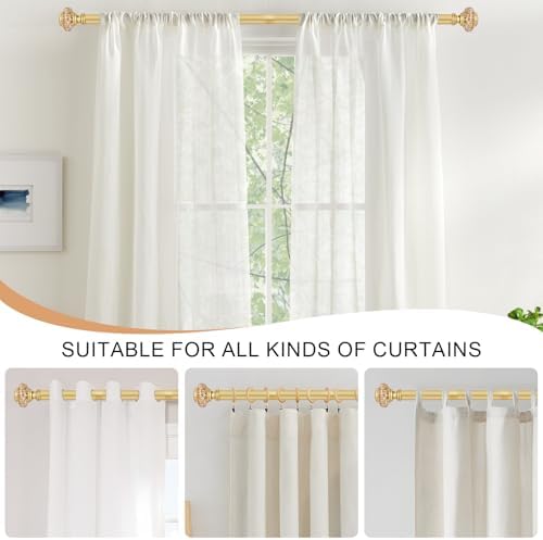 Gold Crystal Curtain Rod with Adjustable Finials