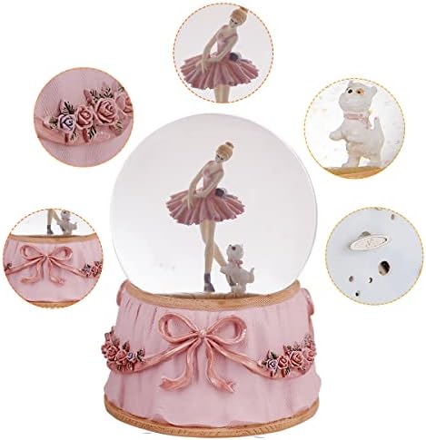 Pink Ballerina Snow Globe with Swan Lake Music