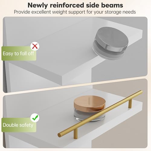 REIBII 6 Tier Wall Shelf with LED Light