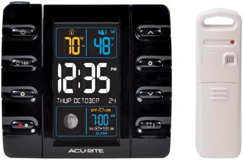 AcuRite Intelli-Time Projection Alarm Clock with USB Charging Black