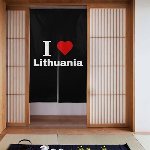 I Love Lithuania Blackout Curtains for Doorways