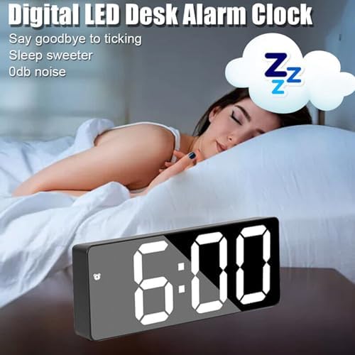 Shinekoo Red Digital Mirror Alarm Clock with LED Display