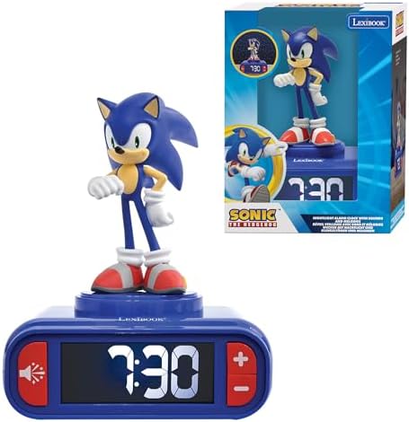 LEXiBOOK Hedgehog Sonic Night Light Alarm Clock