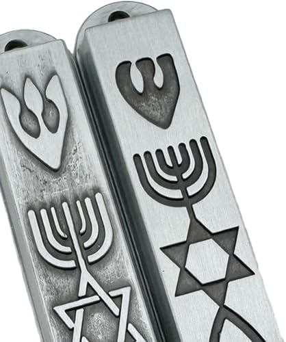 2 Pieces Modern Metal Mezuzahs for Door Decorations