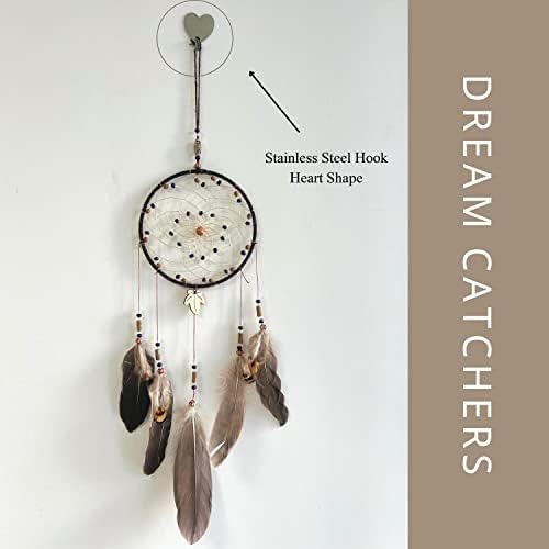 Dream Catchers Wall Decor Brown Feathers 256 Inch Hand Woven