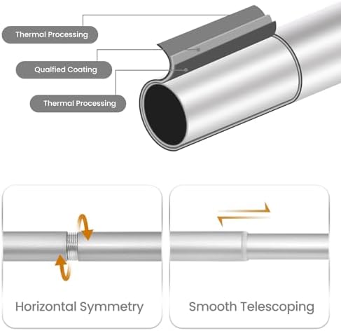Silver Diamond Curtain Rods 36-88 Inches Adjustable Single Rod